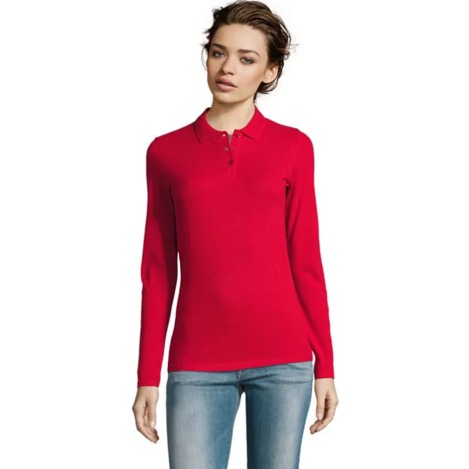 PERFECT Damskie LSL POLO180 / Czerwony S02083-RD-L