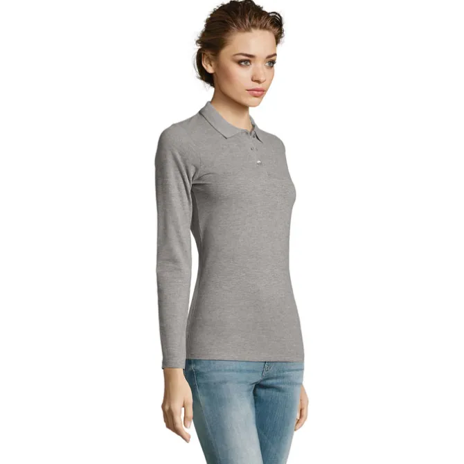 PERFECT Damskie LSL POLO180 / Grey melange S02083-GY-L