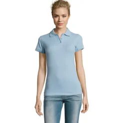 PERFECT Damskie POLO 180g / Sky Blue Pique S11347-SP-XL