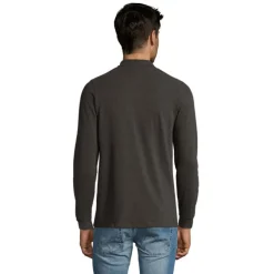 PERFECT MEN LSL POLO 180g / Charcoal melange S02087-CE-L