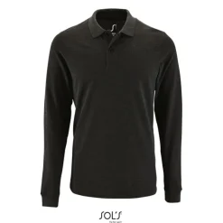 PERFECT MEN LSL POLO 180g / Charcoal melange S02087-CE-S