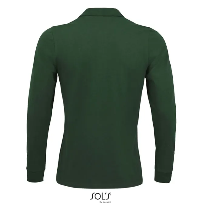 PERFECT MEN LSL POLO 180g / Ciemno-Zielony S02087-BO-M