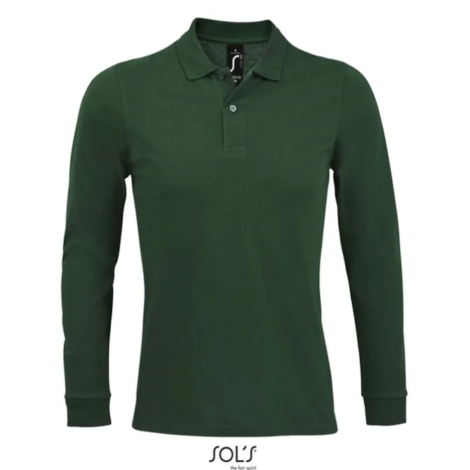 PERFECT MEN LSL POLO 180g / Ciemno-Zielony S02087-BO-L