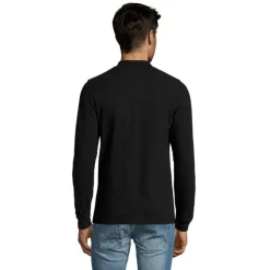 PERFECT MEN LSL POLO 180g / Czarny / Czarny opal S02087-BK-XXL