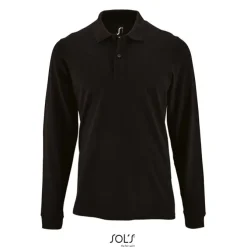 PERFECT MEN LSL POLO 180g / Czarny / Czarny opal S02087-BK-M