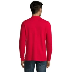 PERFECT MEN LSL POLO 180g / Czerwony S02087-RD-L
