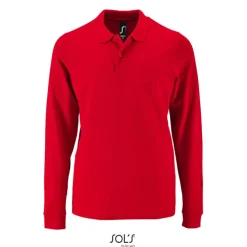PERFECT MEN LSL POLO 180g / Czerwony S02087-RD-S