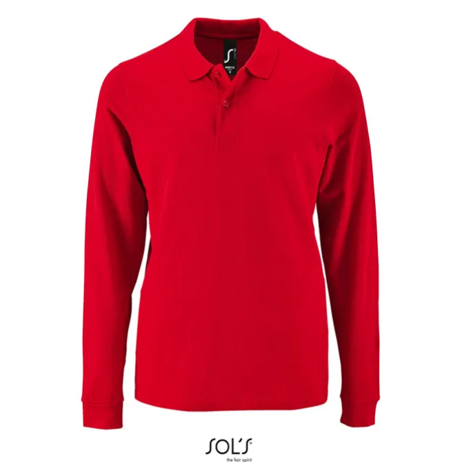 PERFECT MEN LSL POLO 180g / Czerwony S02087-RD-XXL