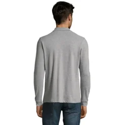 PERFECT MEN LSL POLO 180g / Grey melange S02087-GY-XXL