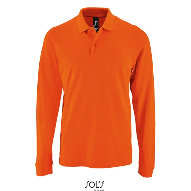PERFECT MEN LSL POLO 180g / Pomarańczowy S02087-OR-S