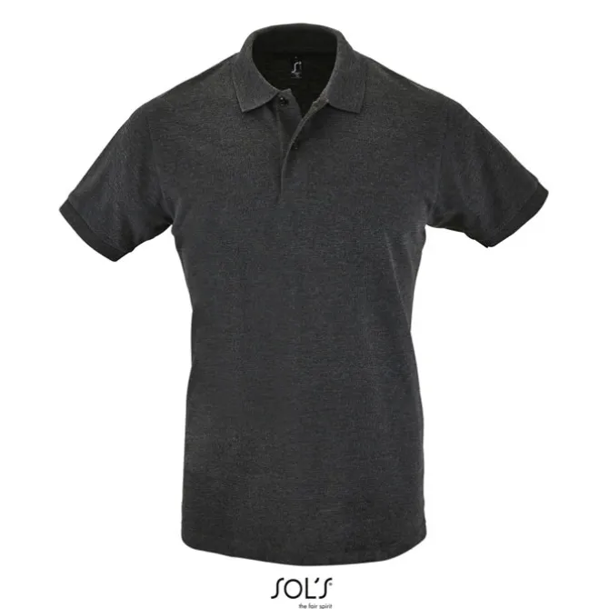 PERFECT Męskie POLO 180g / Charcoal melange S11346-CE-S