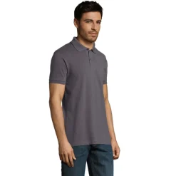 PERFECT Męskie POLO 180g / Ciemny szary S11346-DG-M