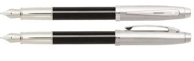 Pióro wieczne Sheaffer kolekcja 100, czarne/chrom, wykończenia chromowane, etui prezentowe / Czarny EXP9313PN-CZ