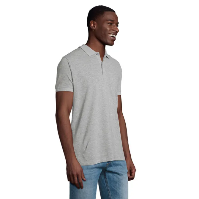 PLANET Męskie POLO 170g / Grey melange S03566-GY-L