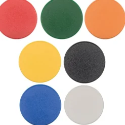 Plastikowe żetony na imprezy, śred. 3,5 cm / Evy / Czerwony IP37050752