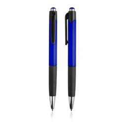 Plastikowy długopis z gumowanym uchwytem. / Hollic / Royal blue IP13154464
