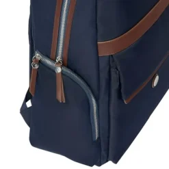 Plecak Button Navy & Brown / Granatowy FTP426N