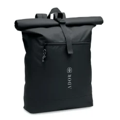 Plecak 600D RPET typu rolltop / Czarny MO6998-03