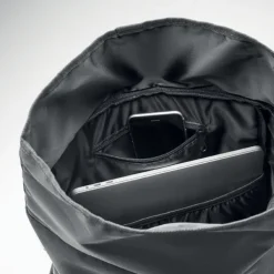 Plecak 600D RPET typu rolltop / Czarny MO6998-03