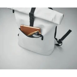 Plecak na laptopa PU rolltop / Bialy MO2230-06