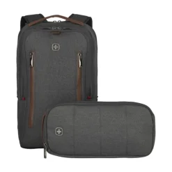 Plecak na laptopa z saszetką Wenger City Style Upgrade 16'' / Szary W606489