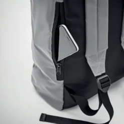 Plecak odblaskowy Rolltop / Srebrny mat MO2056-16
