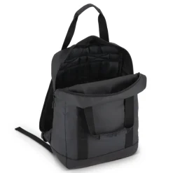 Plecak z powłoką PU, wykonany z materiału R-PET 600D, 27,5 x 12 x 37,5 cm, 12 l / Czarny LT95362-N0002