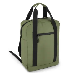 Plecak z powłoką PU, wykonany z materiału R-PET 600D, 27,5 x 12 x 37,5 cm, 12 l / Oliwkowa zieleń LT95362-N0043