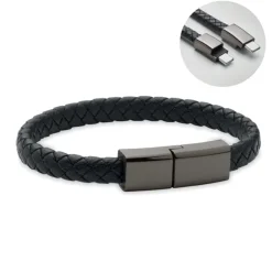 Pleciona bransoletka z USB-C / Czarny MO2646-03