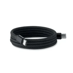 Pleciony kabel magnetycznyRPET / Bialy/Czarny MO2778-33