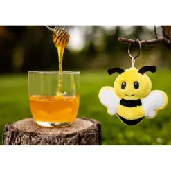 Pluszowa pszczoła RPET, brelok | Miro / żółty HE851-08