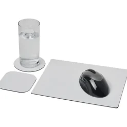 Podkładka pod mysz Brite-Mat® w zestawie z podkładkami pod kubek combo 1 / Czarny 21052600