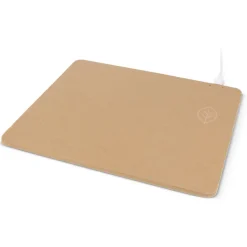 Podkładka pod mysz z bezprzewodową ładowarką z papieru z recyklingu / Naturalny LT95656-N0094