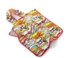 Poncho drukowane z mikrofibry / Wielokolorowy BRN06A
