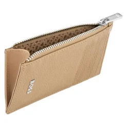 Portfel na karty z zamkiem Classic Grained Camel / Camel HLK518X