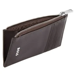 Portfel na karty z zamkiem Classic Smooth Brown / Brązowy HLK503Y