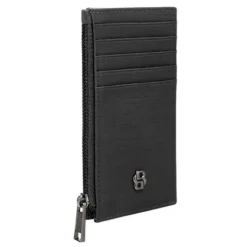 Portfel na karty z zamkiem Double B Saffiano Grey / Czarny HLK526A