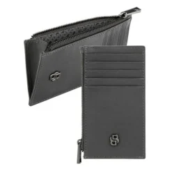 Portfel na karty z zamkiem Double B Saffiano Grey / Szary HLK526H