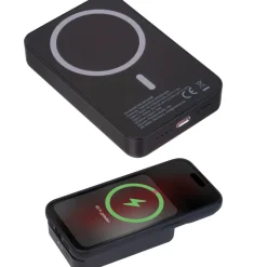 Power bank magnetyczny z ABS z recyklingu 10000 mAh DONNA / Czarny 3543503