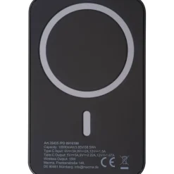 Power bank magnetyczny z ABS z recyklingu 10000 mAh DONNA / Czarny 3543503