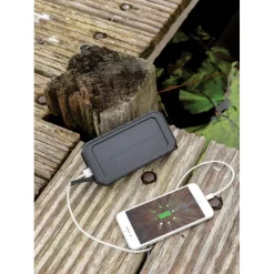 Power bank 10000 mAh, ładowarka słoneczna / Czarny P322.451