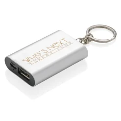 Power bank 1000 mAh, brelok do kluczy / Srebrny P324.190