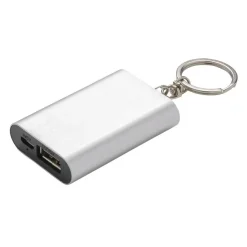 Power bank 1000 mAh, brelok do kluczy / Srebrny P324.190