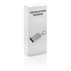 Power bank 1000 mAh, brelok do kluczy / Srebrny P324.190