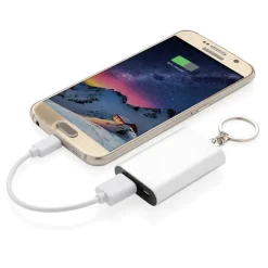 Power bank 1000 mAh, brelok do kluczy / Srebrny P324.190