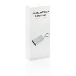 Power bank 1000 mAh, brelok do kluczy / Srebrny P324.190
