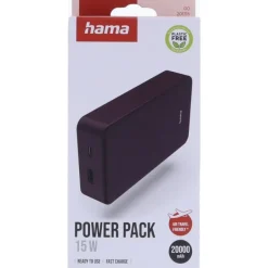 Power bank 20000 mAh Hama Power Pack / Burgund VH024-12