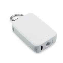Power bank 4000 mAh, karabińczyk i lampka 1W | Dimetrice / Biały VA109-02