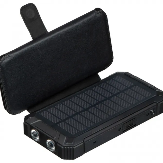 Power bank 20000 mAh solarny PETRA / Czarny 3389903