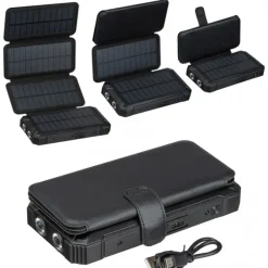 Power bank 20000 mAh solarny PETRA / Czarny 3389903